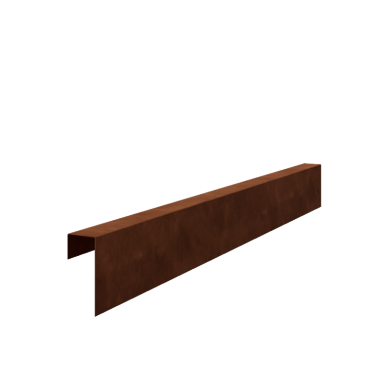 Perfil de recubrimiento de acero corten 15 x 6 x 5 cm (longitud 150 cm)