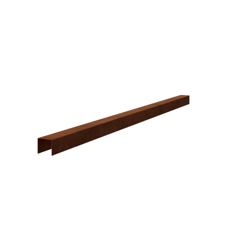 Perfil de recubrimiento de acero corten 5 x 5 x 5 cm (longitud 240 cm)