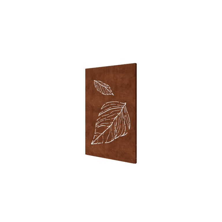 Panel de acero corten hojas caídas 1 120 x 6 x 190 cm