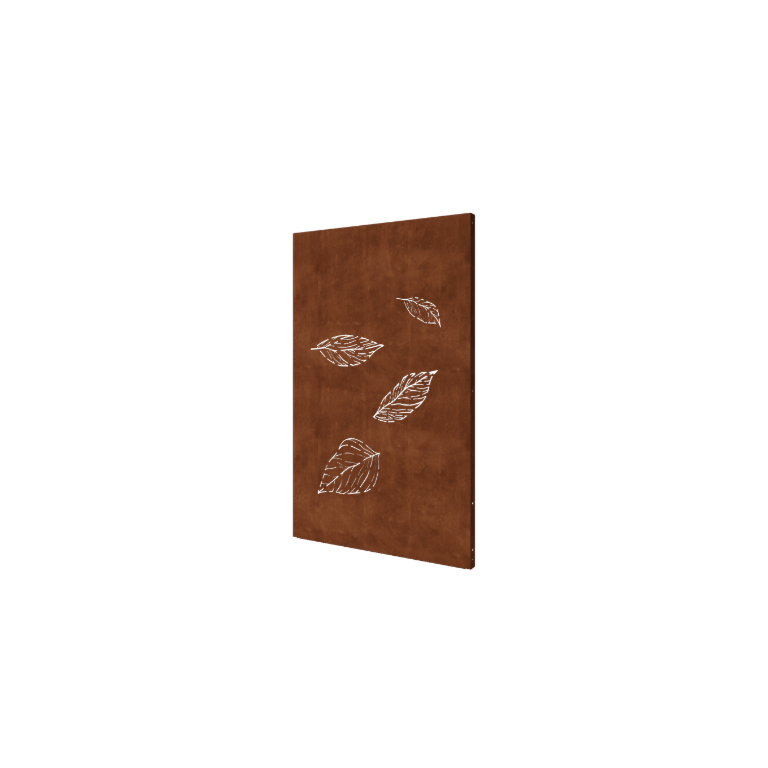 Panel de acero corten hojas caídas 2 120 x 6 x 190 cm