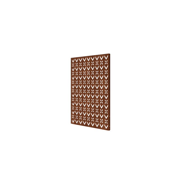 Panel decorativo de acero corten - Patrón de techo 1 - 120 x 6 x 190 cm