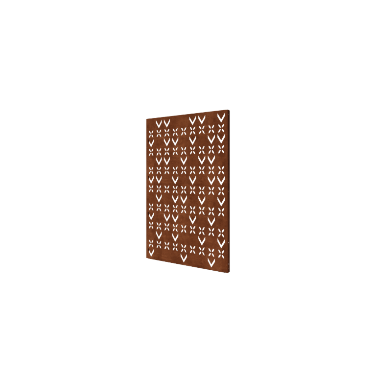 Panel decorativo de acero corten - Patrón de techo 5 - 120 x 6 x 190 cm