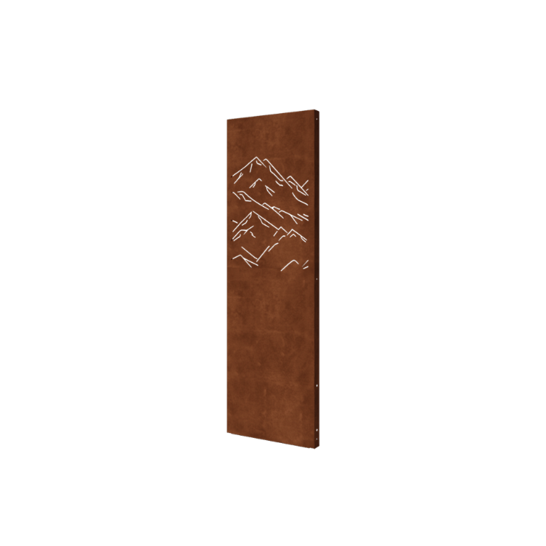 Panel de acero corten montañas composición 3 60 x 6 x 190 cm