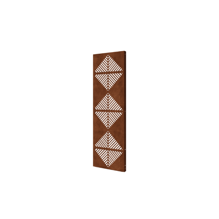 Panel decorativo de acero corten - Líneas 4 - 60 x 6 x 190 cm
