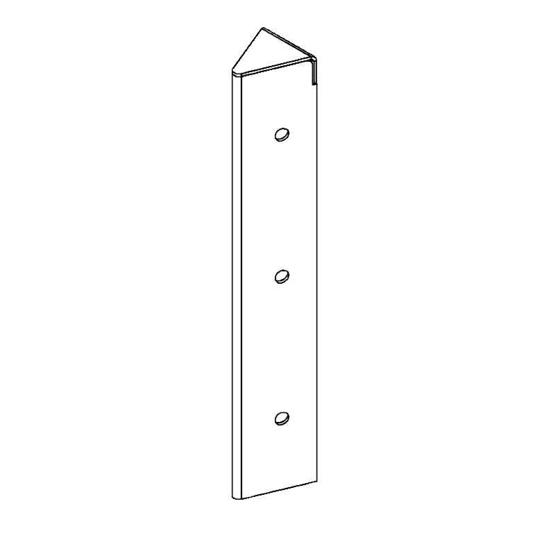 Cantonera de acero con recubrimiento de polvo 45° 30 cm