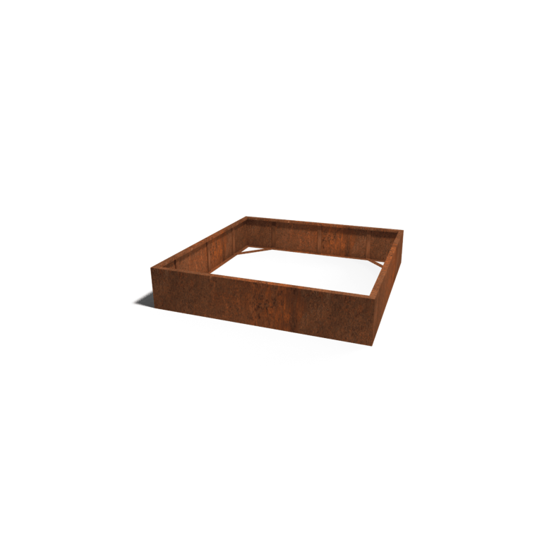 Jardinera de acero corten soldada Montana 200 x 200 x 40 cm