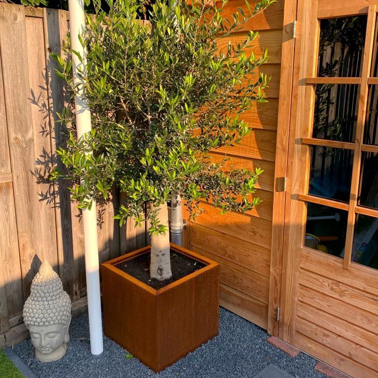 Jardinera de acero corten Miami 50 x 50 cm
