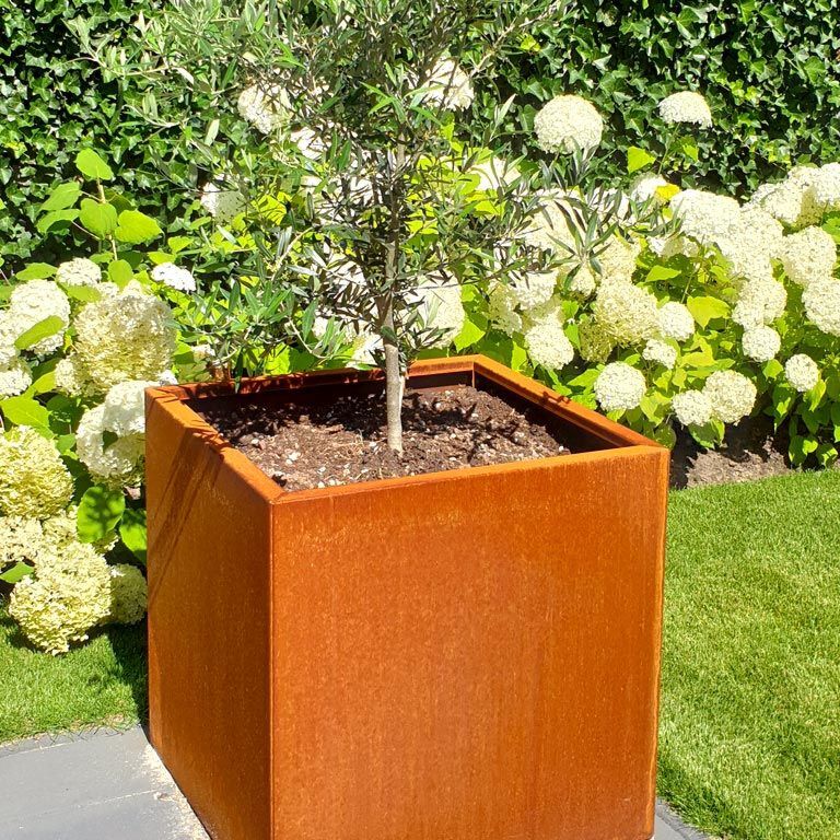 Jardinera de acero corten Miami 70 x 70 cm