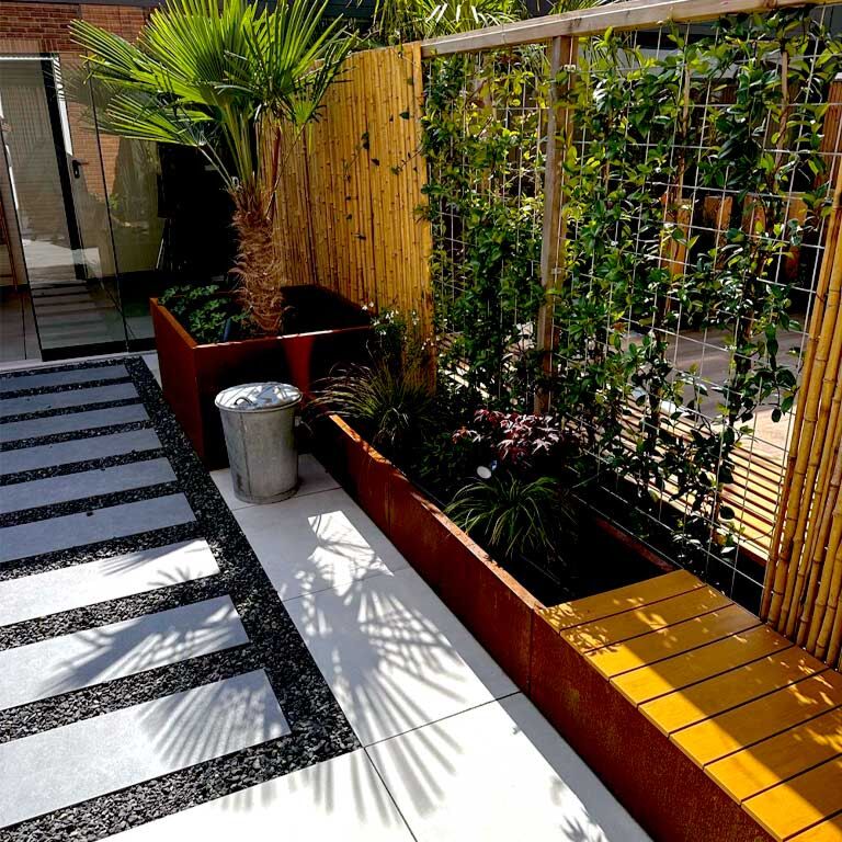 Jardinera de acero corten Texas xxl 500 x 50 cm