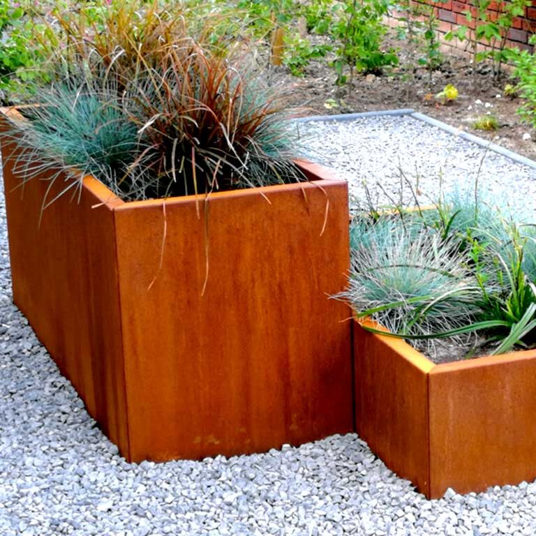 Jardinera de acero corten Texas 30 x 50 cm