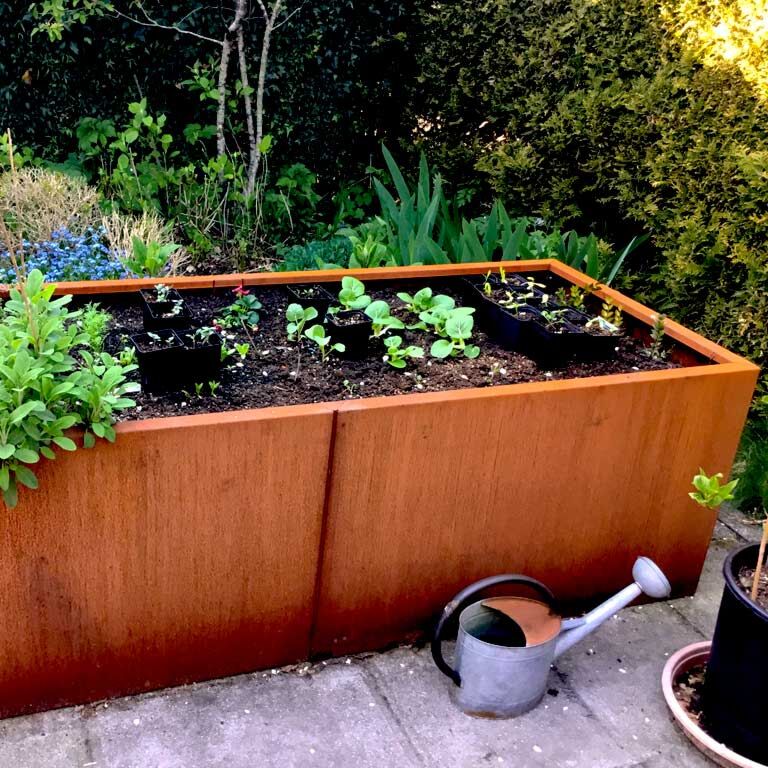 Jardinera de acero corten Texas xxl 200 x 80 cm