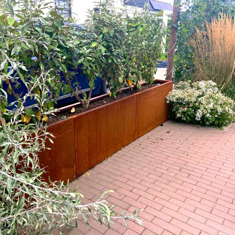 Jardinera de acero corten Texas xxl 300 x 30 cm