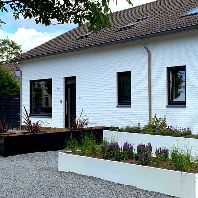 Jardinera de acero con tratamiento electrostático Texas xxl 400 x 100 cm