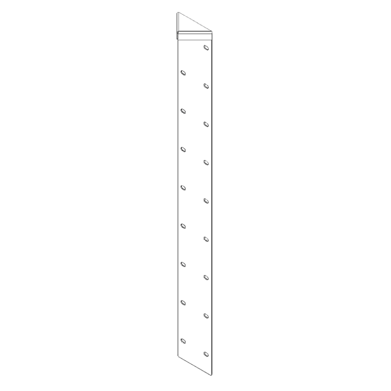 Cantonera de acero con recubrimiento de polvo 180° 100 cm