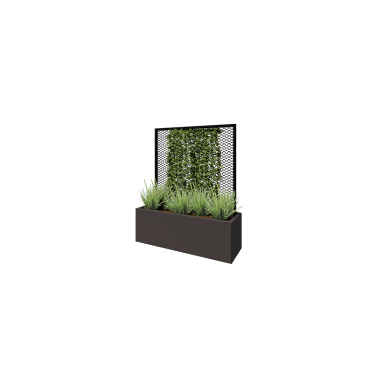 Enrejado para plantas trepadoras de acero - 110 x 3 x 117,5 cm - RAL9005 mate (negro) - Para jardinera 40 cm