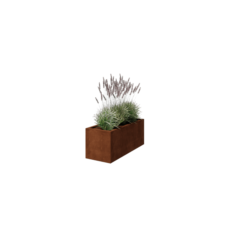 Jardinera de acero corten soldada Montana 120 x 50 x 50 cm