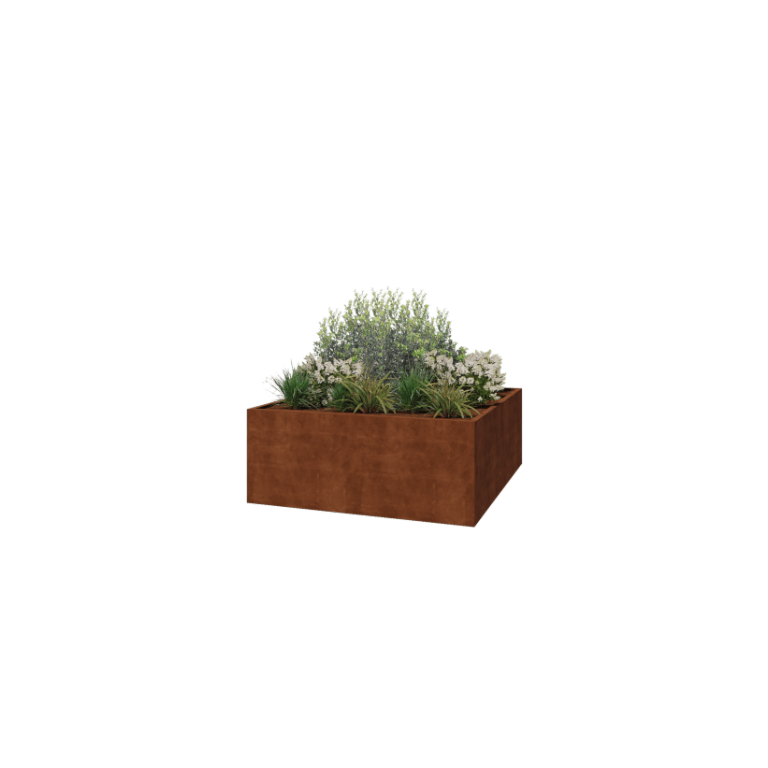 Jardinera de acero corten soldada Montana 200 x 200 x 80 cm