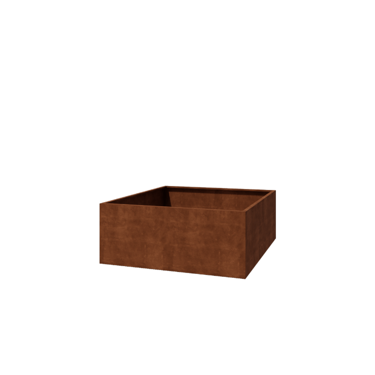 Jardinera de acero corten soldada Montana 200 x 200 x 80 cm