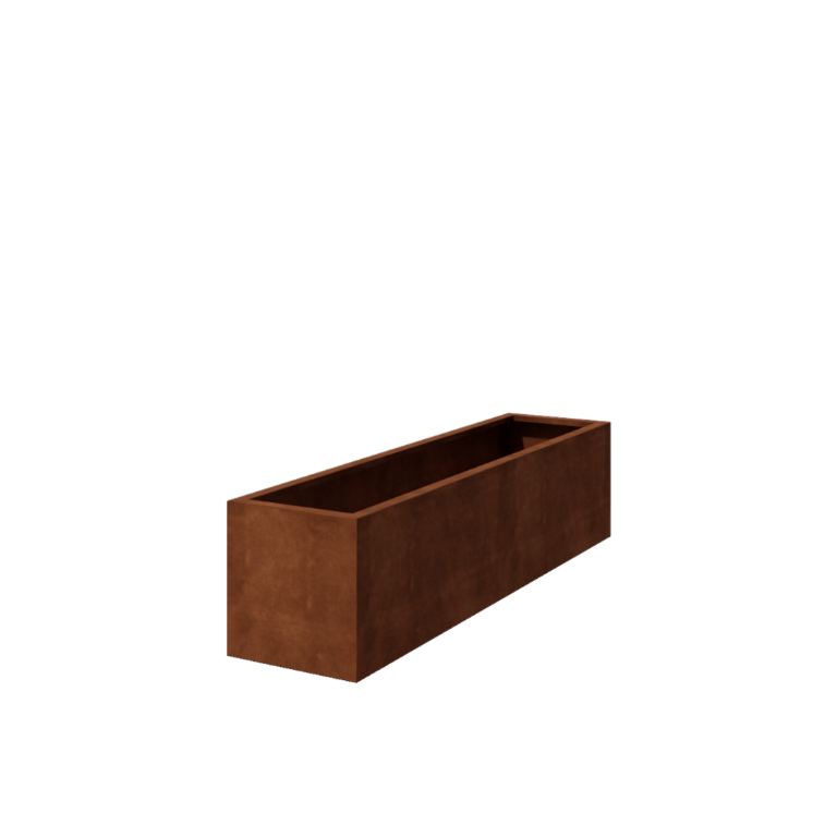 Jardinera de acero corten soldada Montana 200 x 50 x 50 cm