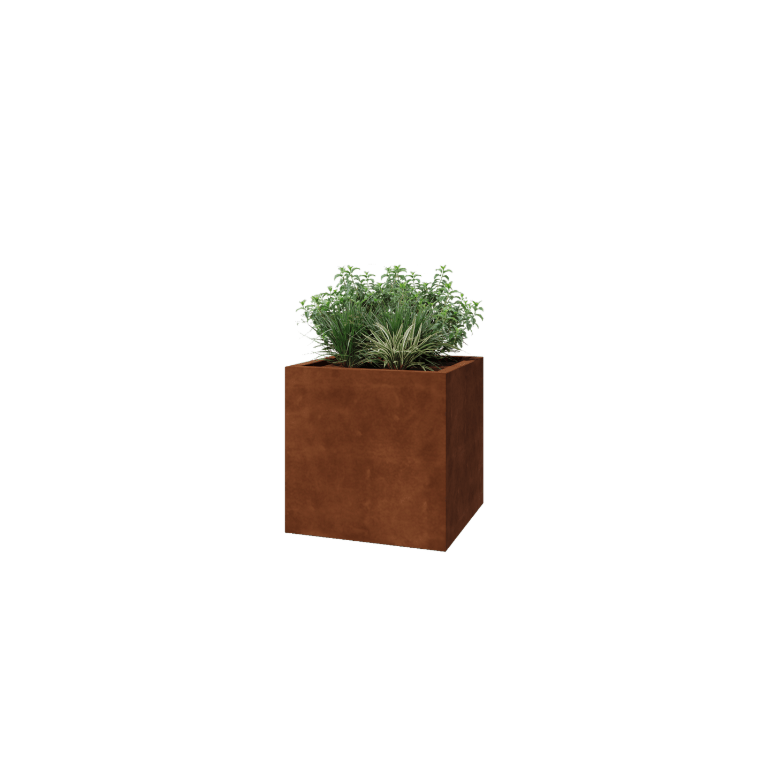 Jardinera de acero corten soldada Montana 70 x 70 x 70 cm