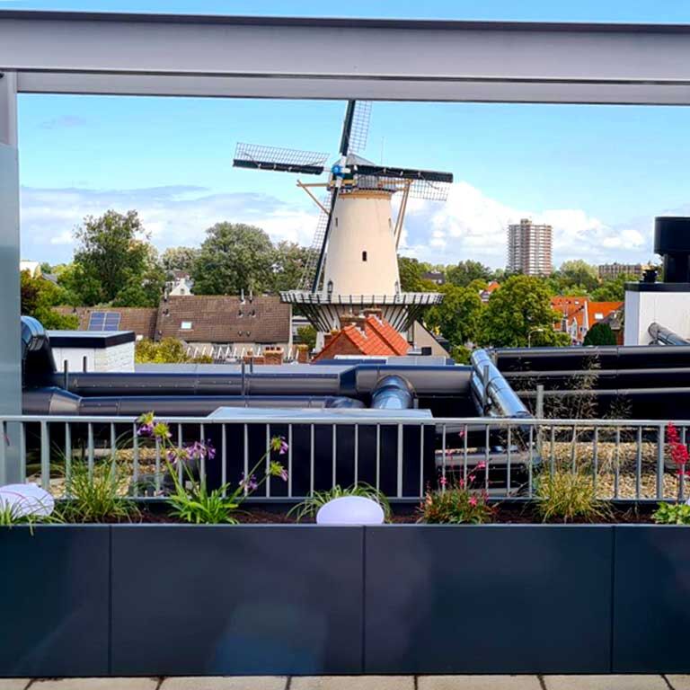 Jardinera de acero con tratamiento electrostático Texas xxl 400 x 80 cm