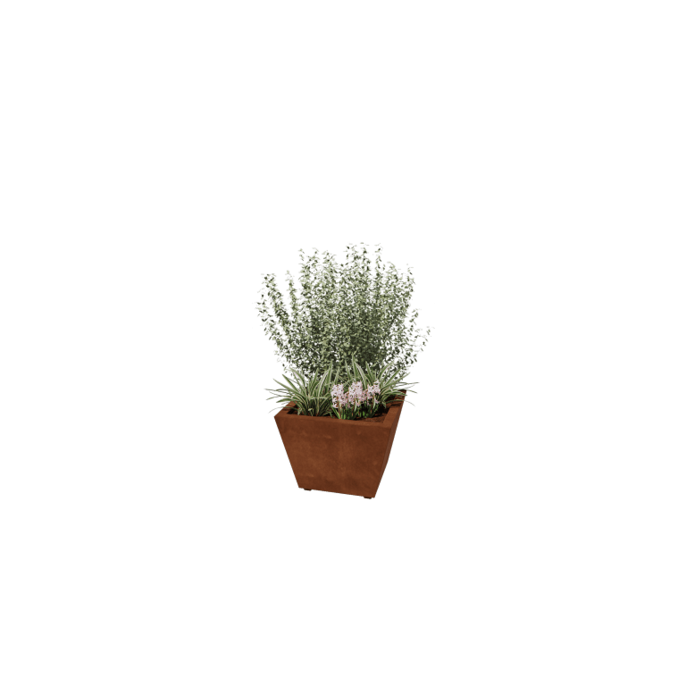Jardinera de acero corten soldada Cono 60 x 60 x 40 cm