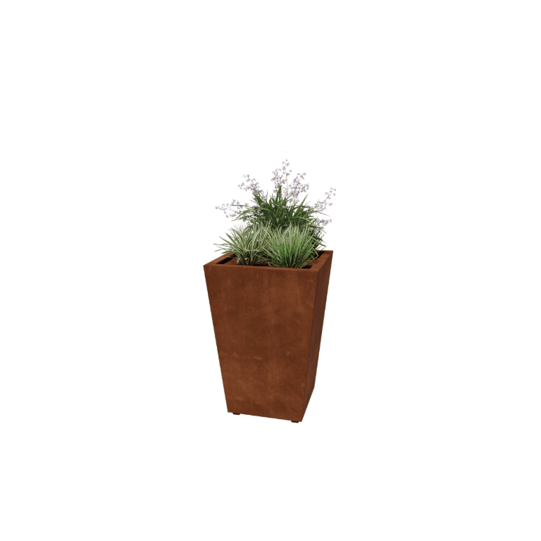 Jardinera de acero corten soldada Cono 60 x 60 x 80 cm