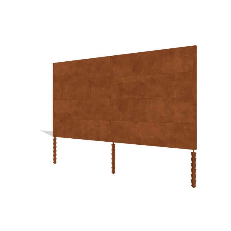 Valla de acero corten H4 juego completo 378 cm