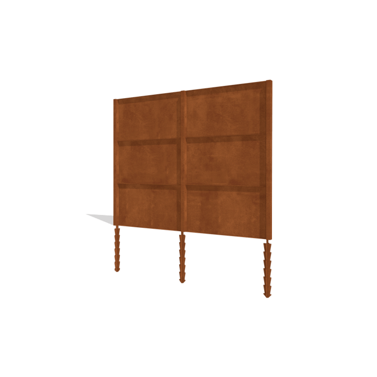 Valla de acero corten H3 juego completo 258 cm