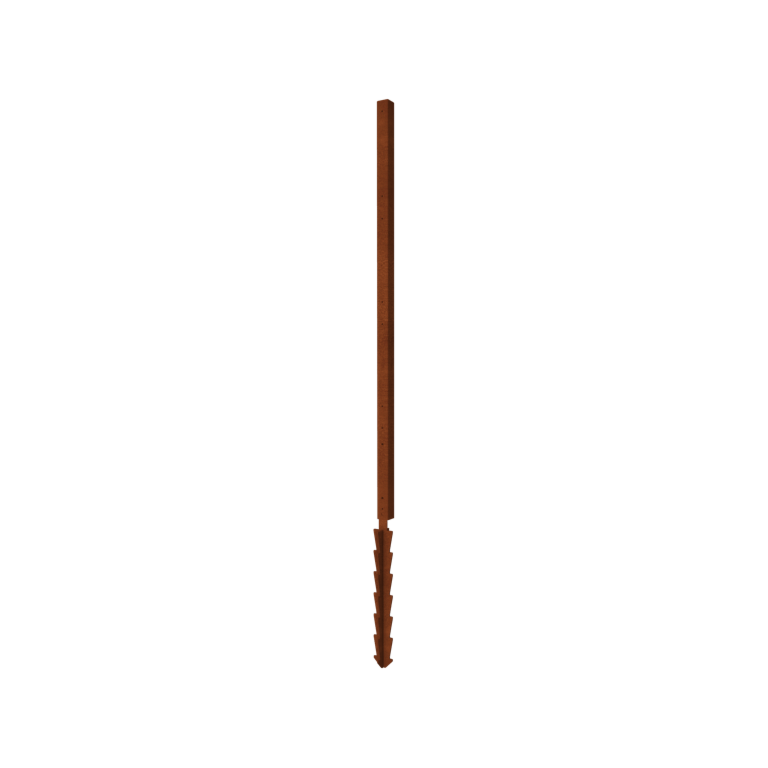 Valla de acero corten H poste final con estaca de tierra 190 x 6 x 6 cm Valla de acero corten H poste final con estaca de tierra 190 x 6 x 6 cm