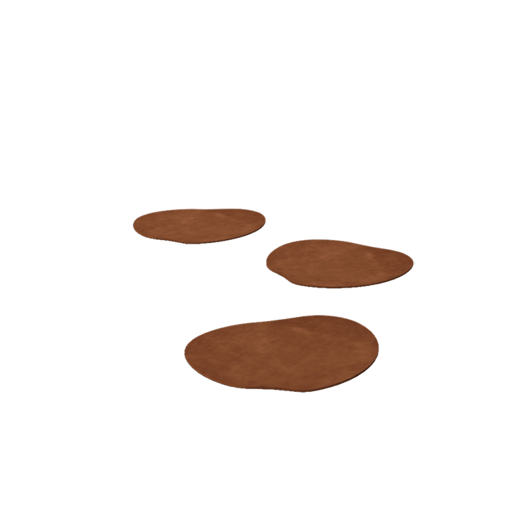 Peldaño de acero corten orgánico 30 x 30 cm