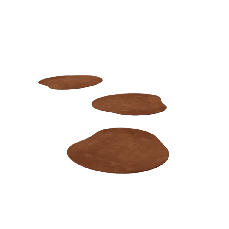 Peldaño de acero corten orgánico 40 x 40 cm