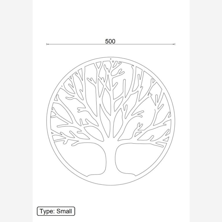 Decoración metálica de pared Arbol