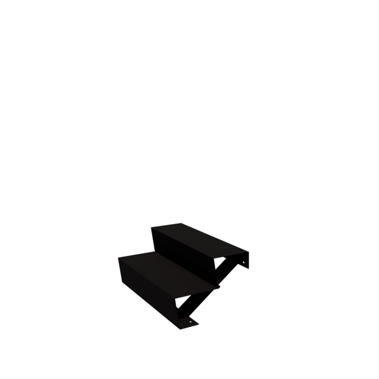 Escalera de jardín de acero - 2-peldaños - 48 x 80 x 34 cm - RAL9005 mate (negro)