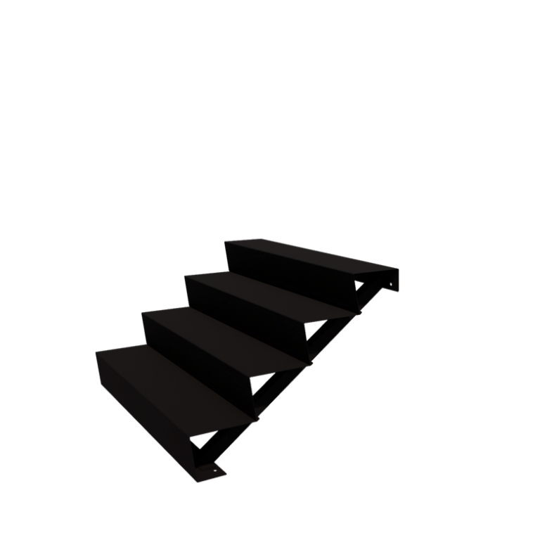 Escalera de jardín de acero - 4-peldaños - 96 x 120 x 68 cm - RAL9005 mate (negro)