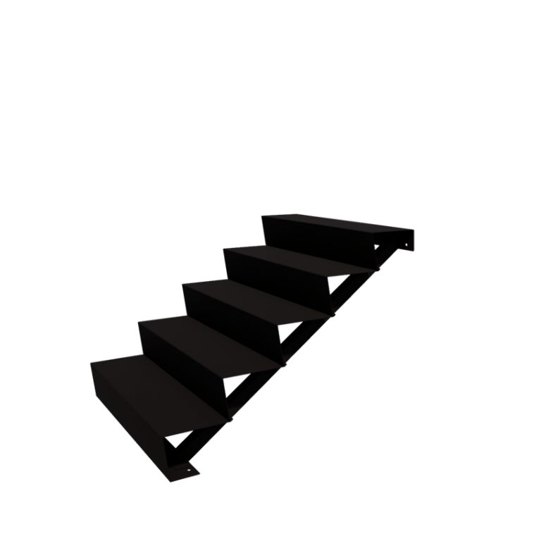 Escalera negra New York de 5 escalones (anchura: 100 cm)
