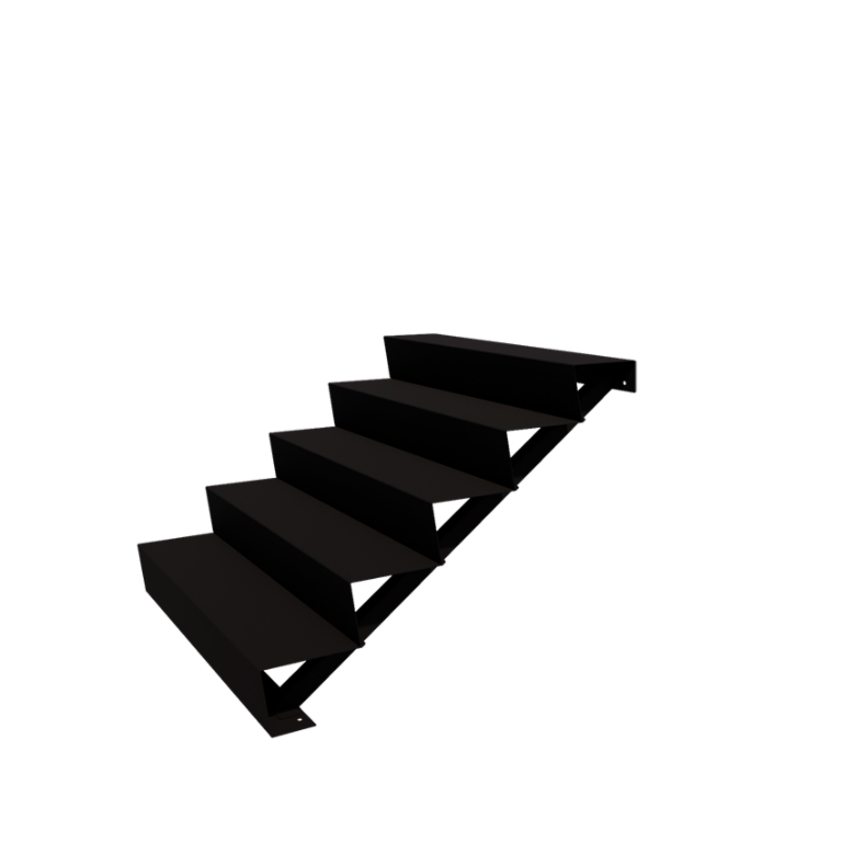 Escalera de jardín de acero - 5-peldaños - 120 x 120 x 85 cm - RAL9005 mate (negro)
