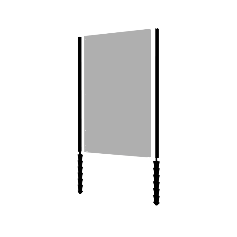 Poste recto de acero con tratamiento electrostático con estaca de tierra 190 x 6 x 3 cm
