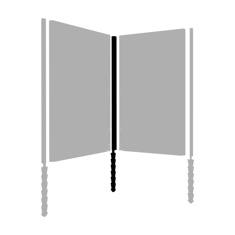 Poste esquinero de acero con tratamiento electrostático con estaca de tierra 190 x 6 x 3 cm