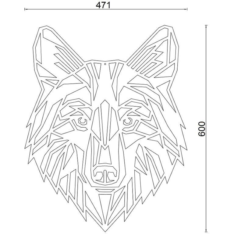 Decoración metálica de pared Lobo 1.0