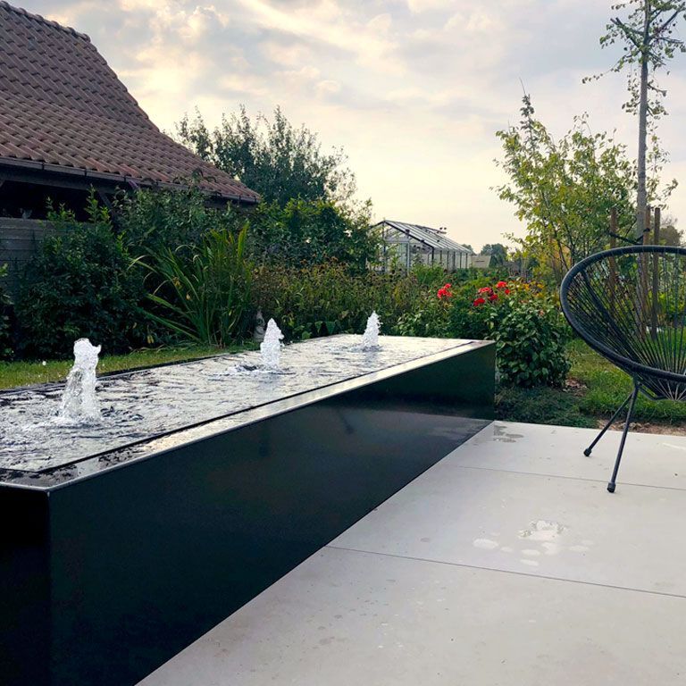 Mesa de agua de aluminio 300 x 80 x 40 cm