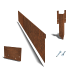 Bordura de acero corten de borde doblado 130 mm juego completo de 24 metros