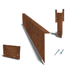 Bordura de acero corten de borde en ángulo recto 120 mm juego completo de 15 metros
