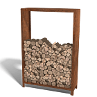 Leñero de acero corten Indiana 1800x1200x400