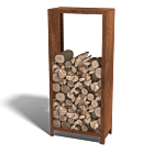 Leñero de acero corten Indiana 1800x800x400