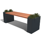 Jardinera de acero con tratamiento electrostático con asiento Florida Gama M