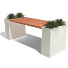 Jardinera de acero con tratamiento electrostático con asiento Florida Gama S