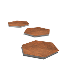 Peldaño de acero corten Hexágono 500