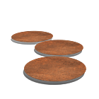 Peldaño de acero corten Redondo 500