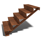 Escalera de acero corten New York de 5 escalones (anchura: 1200 mm)